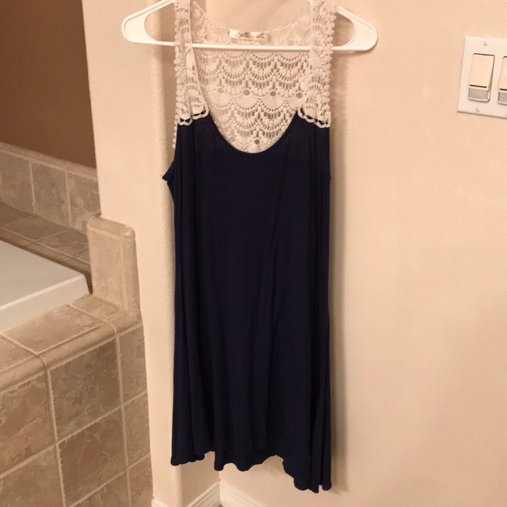 Navy and white dress